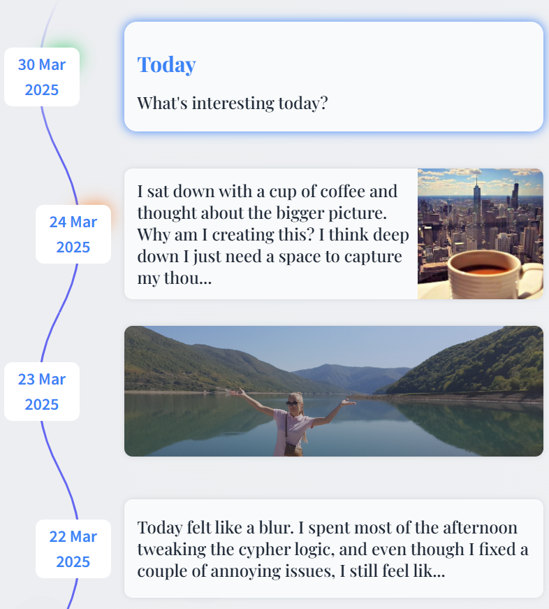 Memory Lane Light Theme Preview